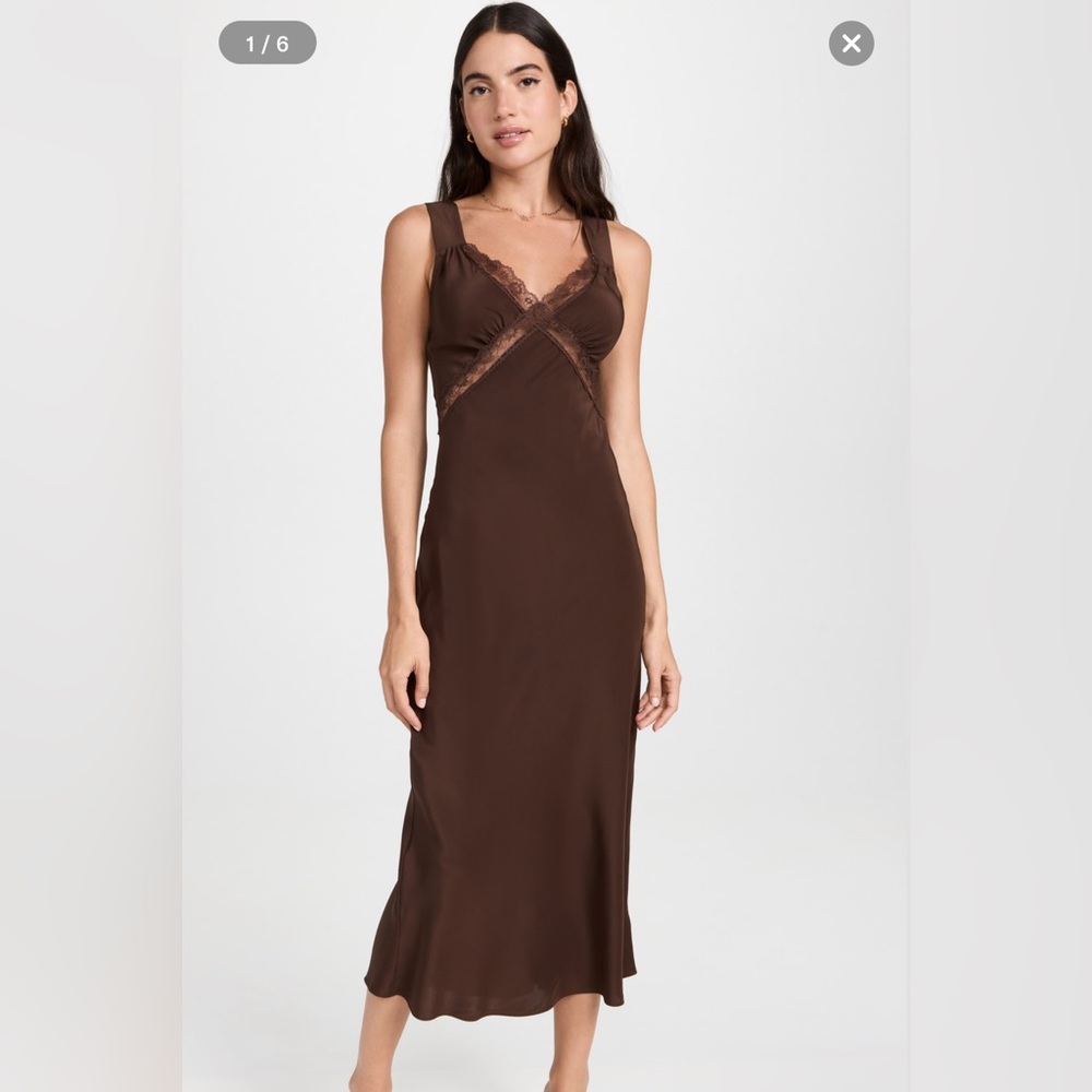 Reformation Provence Dress Brown NWT